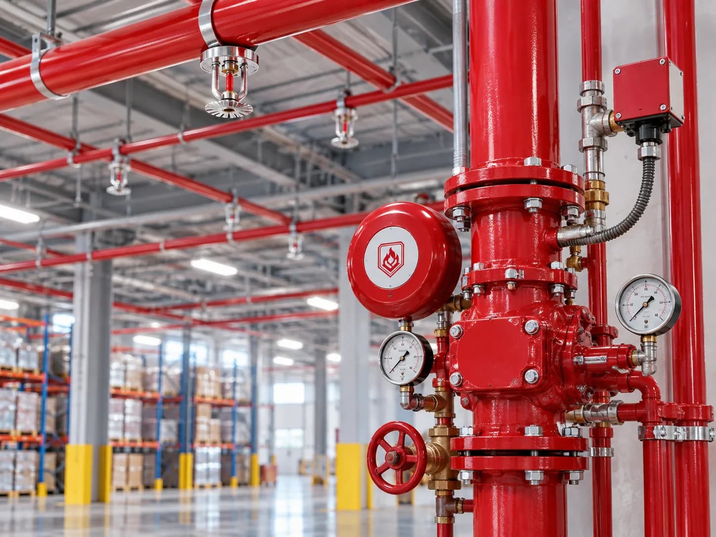 Đầu sprinkler và cụm van dùng trong hệ thống chữa cháy tự động